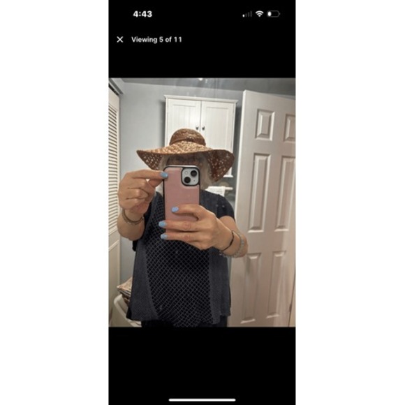 Florabella Handwoven Raffia Hat Tan Color‎ Beach Sun Poolside Vacation Cruise - Picture 6 of 12